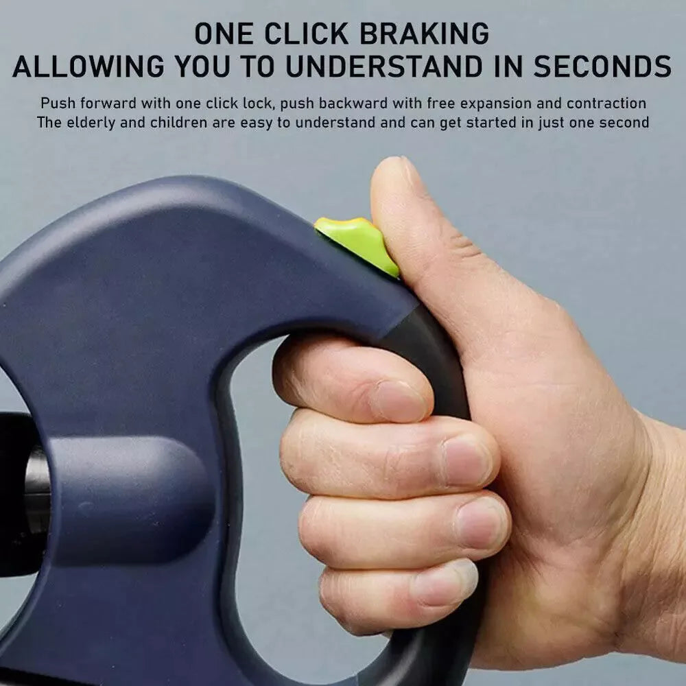 Dual Pet Leash Retractable Reflective Lead 360 Swivel Double Dog Walking Leash